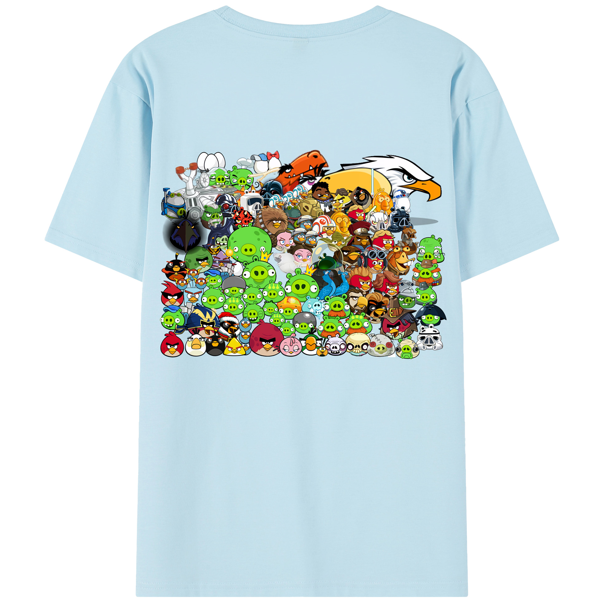 （画像用） Angry Birds アングリーバード 綿100％半袖Tシャツ（背面プリント）